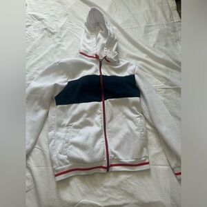 Across the pond signature line zip-up